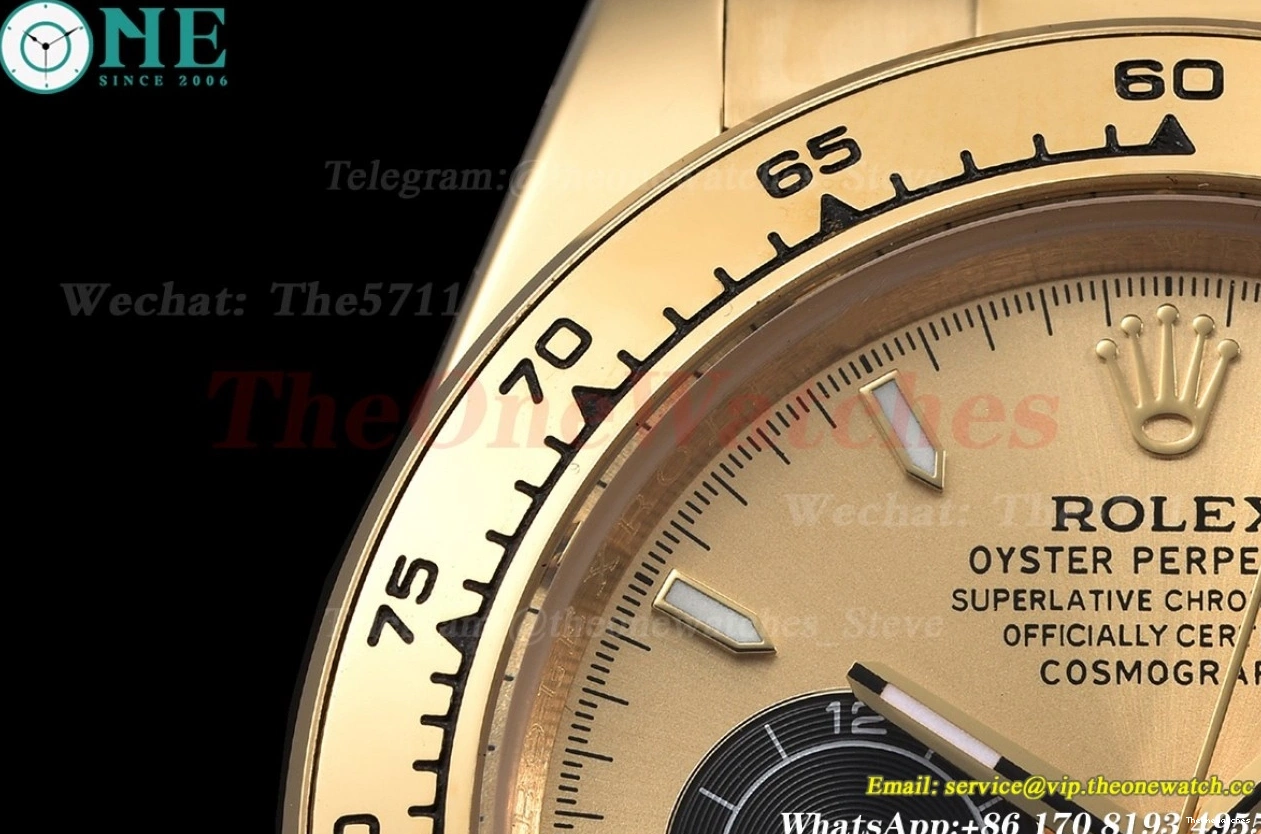 GDF A3836 Daytona 40mm Black Gold YG YG 0129